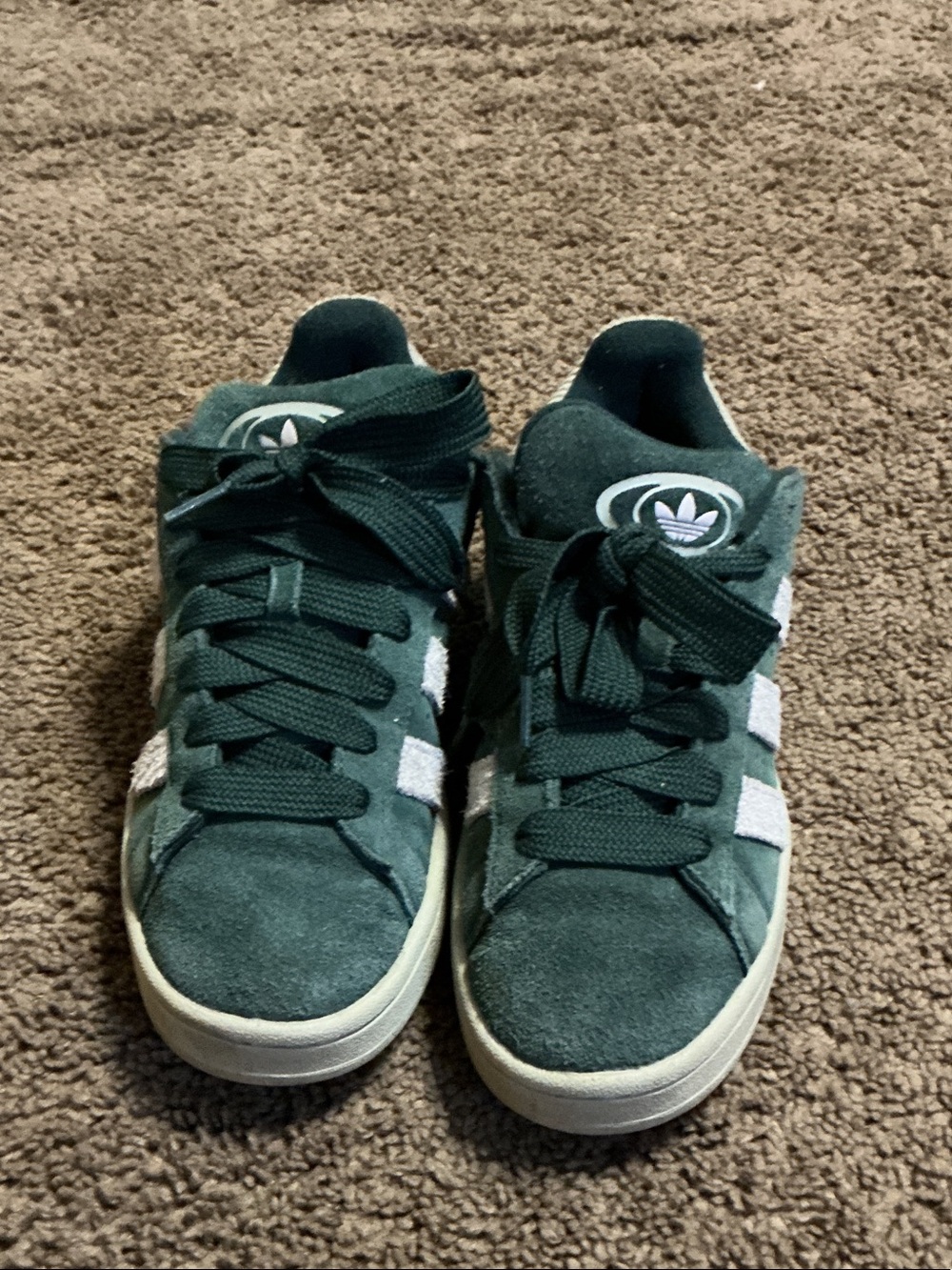 Adidas Suede Campus Green and Pink